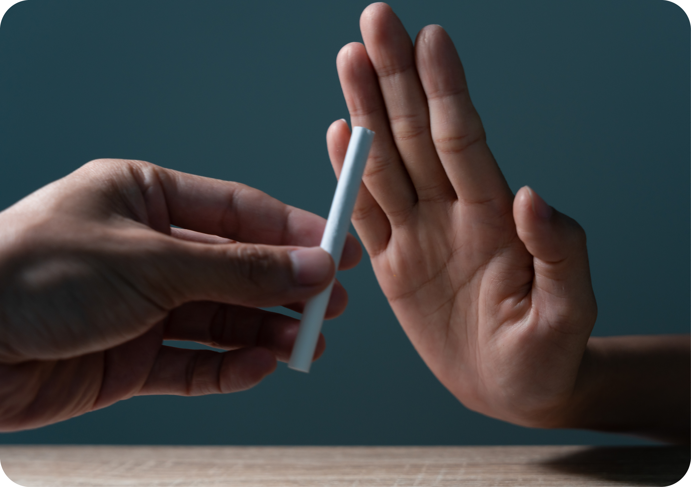 Hand Stopping Cigarette